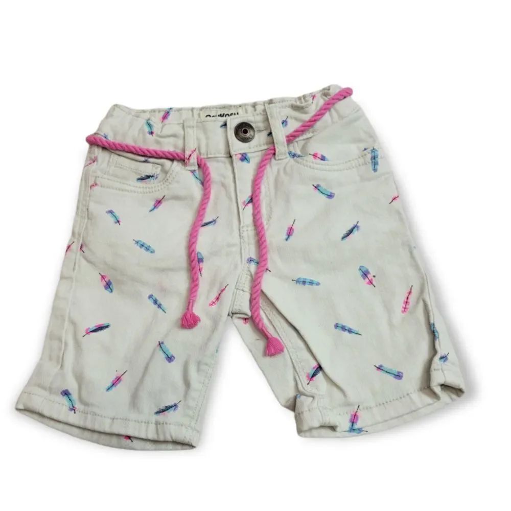 Oshkosh denim feather shorts 2T